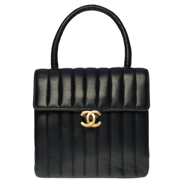 CHANEL Rare vintage Mini Classic shoulder flap bag in black quilted lambskin, GHW