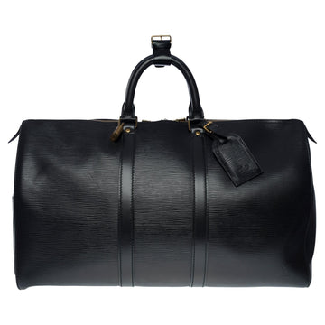 LOUIS VUITTON The very Chic Keepall 45 Travel bag in black epi leather, GHW