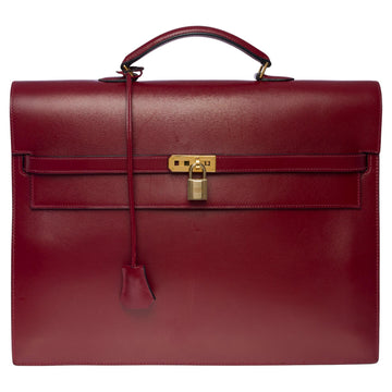 CHANEL Amazing Kelly Depeches Briefcase in Red H box calf leather, GHW