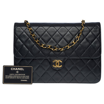 CHANEL Gorgeous Classic shoulder flap bag in black quilted lambskin leather, GHW