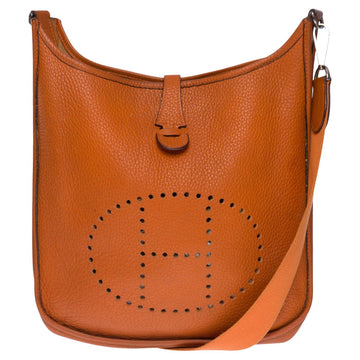 HERMES Gorgeous Evelyne 29 shoulder bag in Orange Taurillon leather, SHW