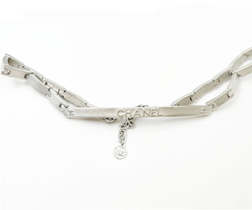 CHANEL Rare Vintage Silver Bar Link Choker Necklace