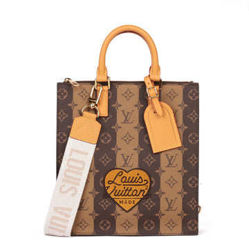 Louis Vuitton x Nigo Brown Stripe Reverso Monogram Coated Canvas Sac Plat Cross Shoulder Bag