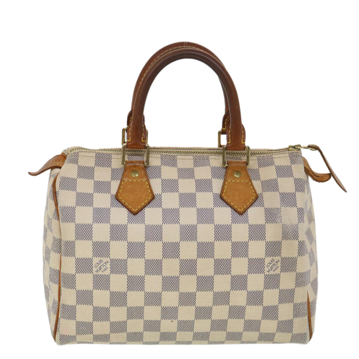 Louis Vuitton SPEEDY 25 Handbag White Damier Azur Canvas Bag N41534 - GOOD