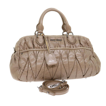 MIU MIU Hand Bag Leather 2way Brown Auth yb162