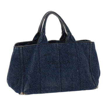 PRADA Kanapa MM Hand Bag Denim Blue Auth yb259