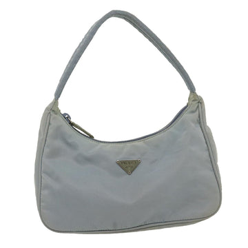 PRADA Pouch Hand Bag Nylon Light Blue Auth yk4554