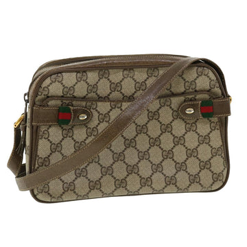 GUCCI GG Canvas Web Sherry Line Shoulder Bag Beige Red Green Auth yk5378