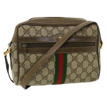 GUCCI GG Canvas Web Sherry Line Shoulder Bag Beige Green 98.02.004 Auth yk5881B