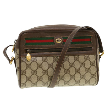 GUCCI GG Canvas Web Sherry Line Shoulder Bag Beige Red 119.02.087 Auth yk6316B