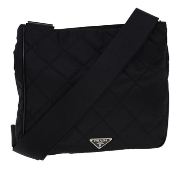 PRADA Quilted Shoulder Bag Nylon Black Auth yk6396