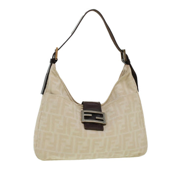 FENDI Zucca Canvas Mamma Baguette Shoulder Bag Beige 222826569008 Auth yk6695B