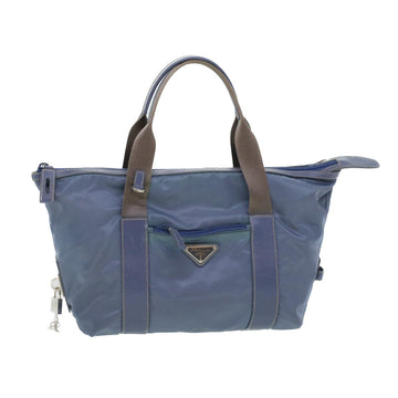 PRADA Hand Bag Nylon Blue Auth yk6770