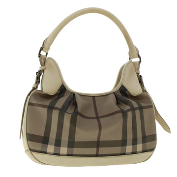 BURBERRY Nova Check Shoulder Bag PVC Leather Brown Auth yk6846B