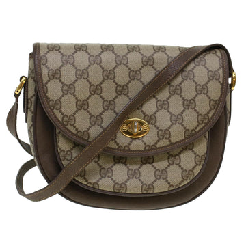 GUCCI GG Canvas Turn Lock Shoulder Bag PVC Leather Beige 001 29 0930 Auth yk6942