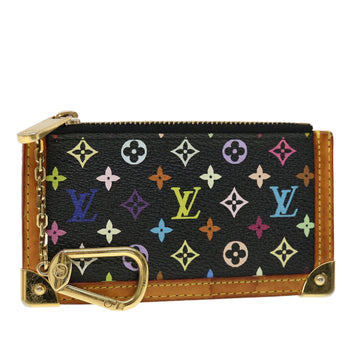 LOUIS VUITTON Multicolor Pochette Cles Coin Purse Black M92654 LV Auth yk7115