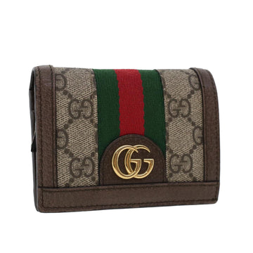 GUCCI GG Canvas Web Sherry Line Ofidia Wallet Beige Red Green 523155 Auth yk7191