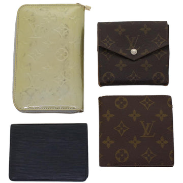 LOUIS VUITTON Monogram Vernis Epi Wallet 4Set Black Gris LV Auth yk7576B