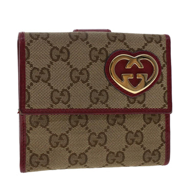 GUCCI GG Canvas Wallet Beige 245727 Auth yk7767