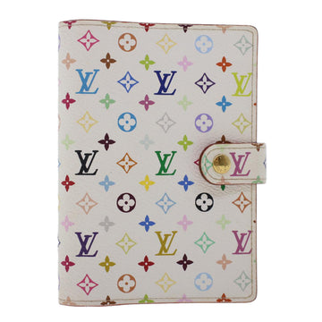 LOUIS VUITTON Multicolor Agenda PM Day Planner Cover White R21074 LV Auth yk7815