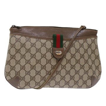 GUCCI GG Canvas Web Sherry Line Shoulder Bag Beige Red 904.02.026 Auth yk7967