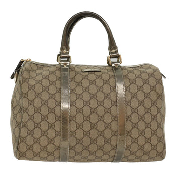 GUCCI GG Canvas Boston Bag PVC Leather Beige 193603 Auth yk7999B