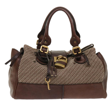 Chloe Paddington Boston Bag Wool Brown 03-07-51-5267 Auth yk8036