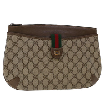 GUCCI GG Canvas Web Sherry Line Shoulder Bag Green Beige 904.02.026 Auth yk8058