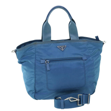 PRADA Tote Bag Nylon 2way Blue Auth yk8236