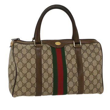 GUCCI GG Canvas Web Sherry Line Boston Bag Beige Red 20 012 3842 Auth yk8394B