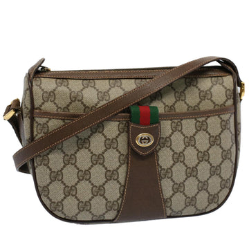 GUCCI GG Canvas Web Sherry Line Shoulder Bag Beige Red 89 02 032 Auth yk8711