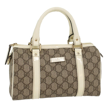 GUCCI GG Canvas Mini Boston Bag PVC Leather Beige 193604 Auth yk8727