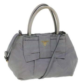 PRADA Hand Bag Nylon 2way Blue Auth yk8906