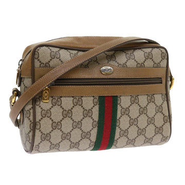 GUCCI GG Supreme Web Sherry Line Shoulder Bag Beige Green 98 02 004 Auth yk9045