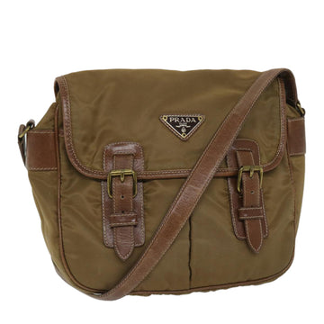 PRADA Shoulder Bag Nylon Brown Auth yk9088